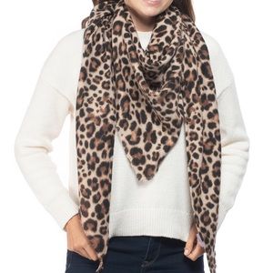 INC Inter Concepts leopard print scarf sarong wrap beautiful 🎁 birthday soft tan